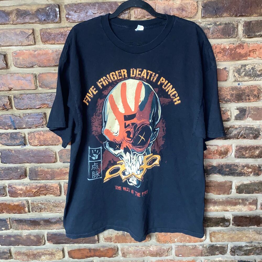 Alstyle Black Five Finger Death Punch Short Sleeve Graphic T-Shirt Mens Size 2XL